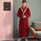 Thicken Winter Lovers Solid Flannel Robe Sets Couple Long Bathrobe Gown Nightwear With Pocket Intim 4