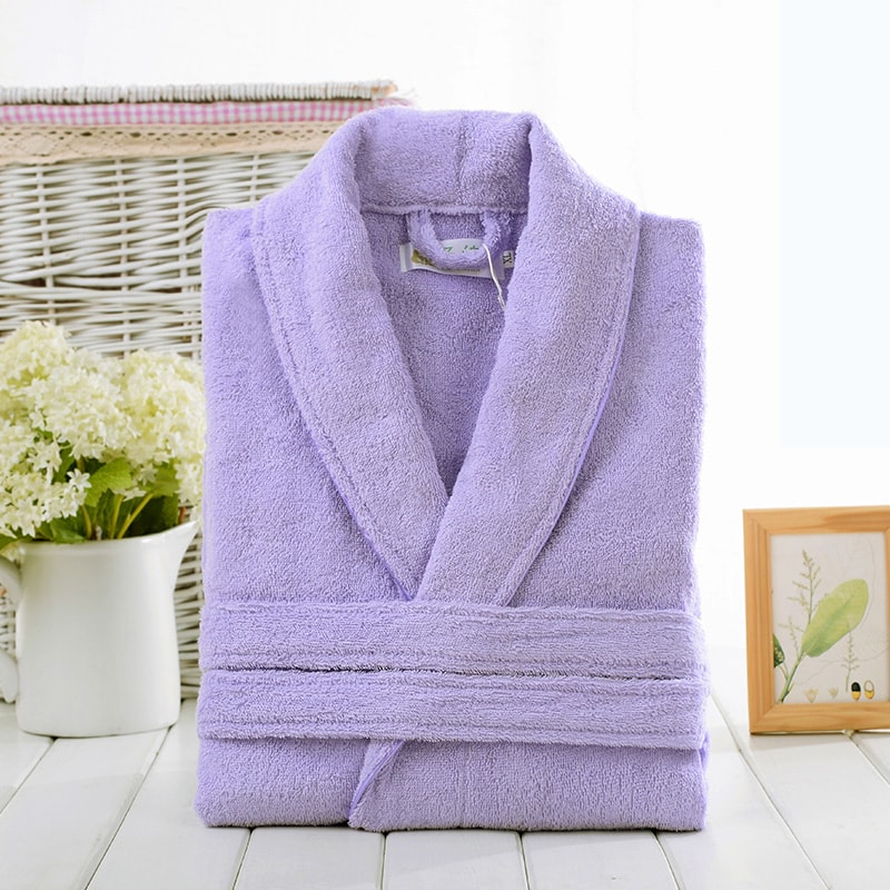 Unisex Cotton Robe Toweling Terry Soft Bathrobe For Men And Women Nightrobe Sleepwear For Lovers Ca 2