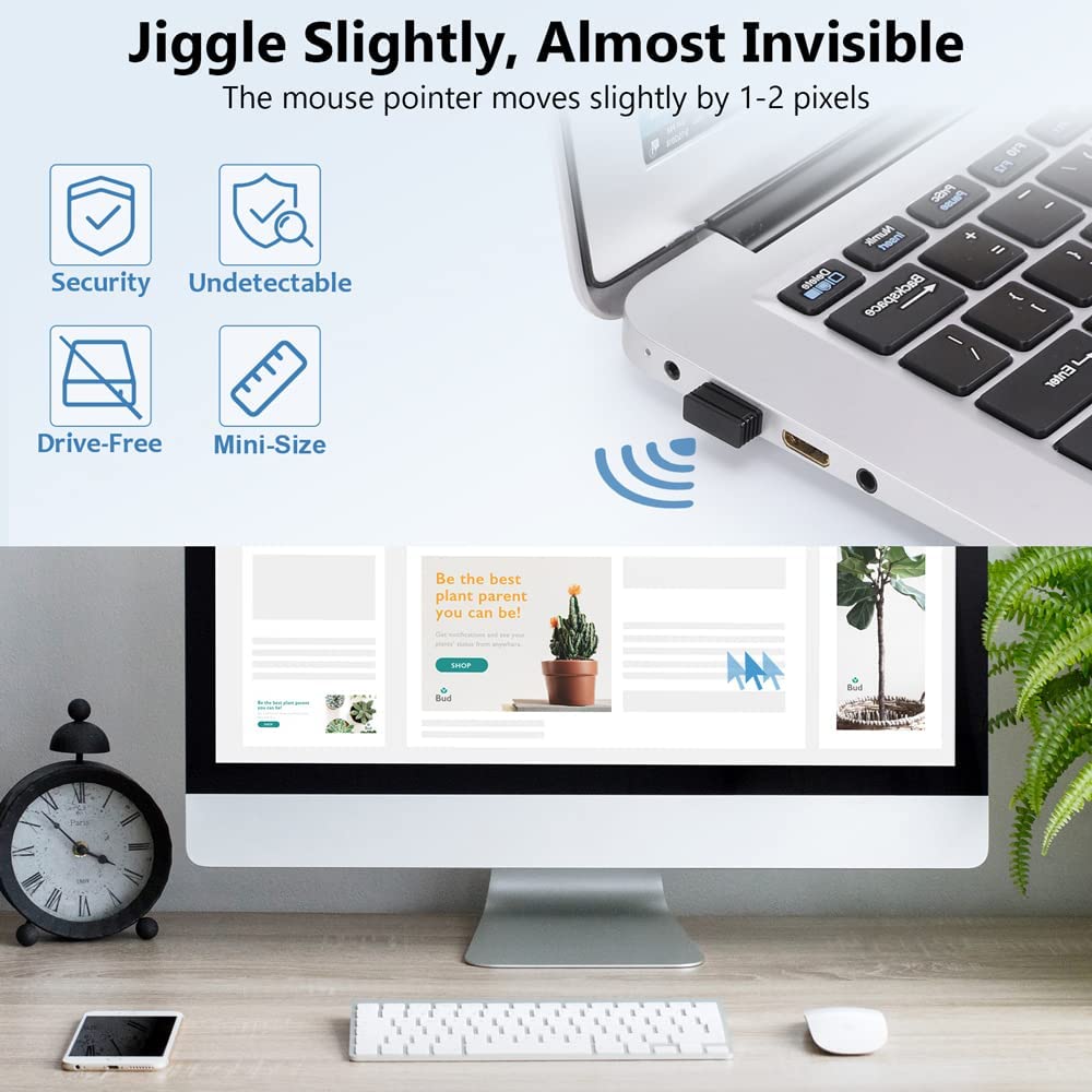 Undetectable Wireless Mouse Jigglers Mover Automatic USB Shaker Keeps Computer Awake Mouse Movement 5