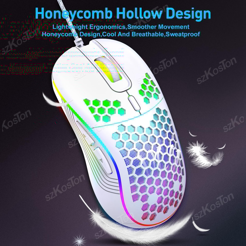 Ergonomic Wired Gaming Mouse With Adjustable Levels And Backlight Perfect For Office PC Gamers 1