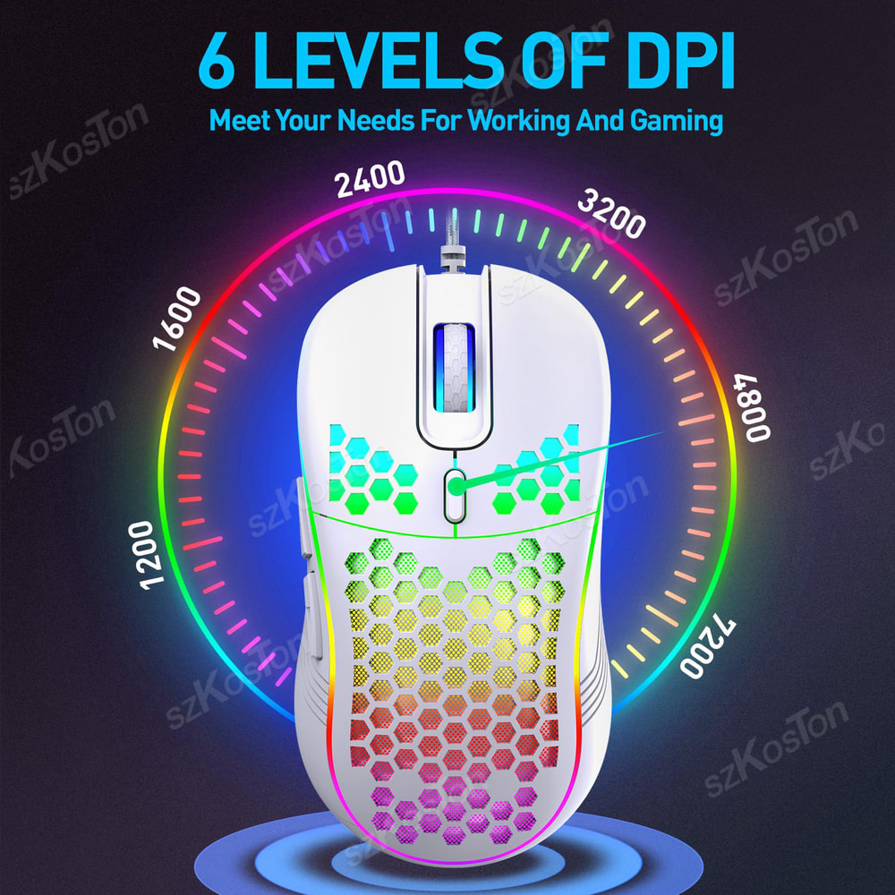Ergonomic Wired Gaming Mouse With Adjustable Levels And Backlight Perfect For Office PC Gamers 3
