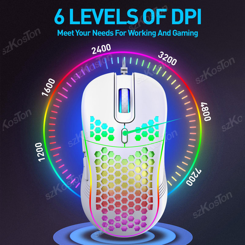Ergonomic Wired Gaming Mouse With Adjustable Levels And Backlight Perfect For Office PC Gamers 3