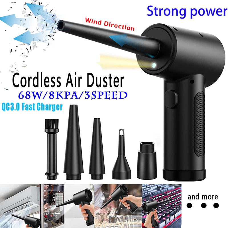 Wireless Electric Air Duster Compressed Air Blower Gun TypeC Air Duster For Computer Keyboard PC Ga 5
