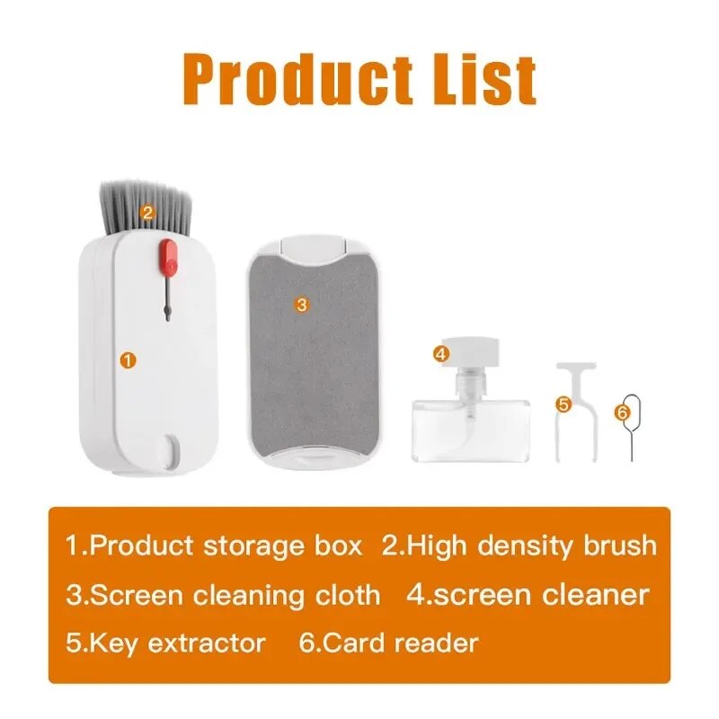 Keyboard Cleaner Brush Cleaning Kit Phone Screen Cleaning Set Keycap Puller Card Reader Cleaning To 2