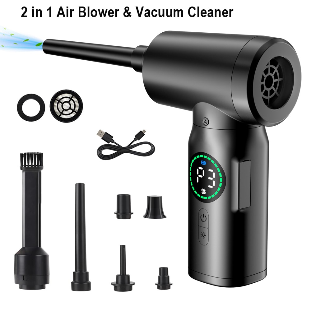 Cordless Portable Compressed Air Duster Multi Air Blower Vacuum Cleaner For Keyboard Computer Cle 5