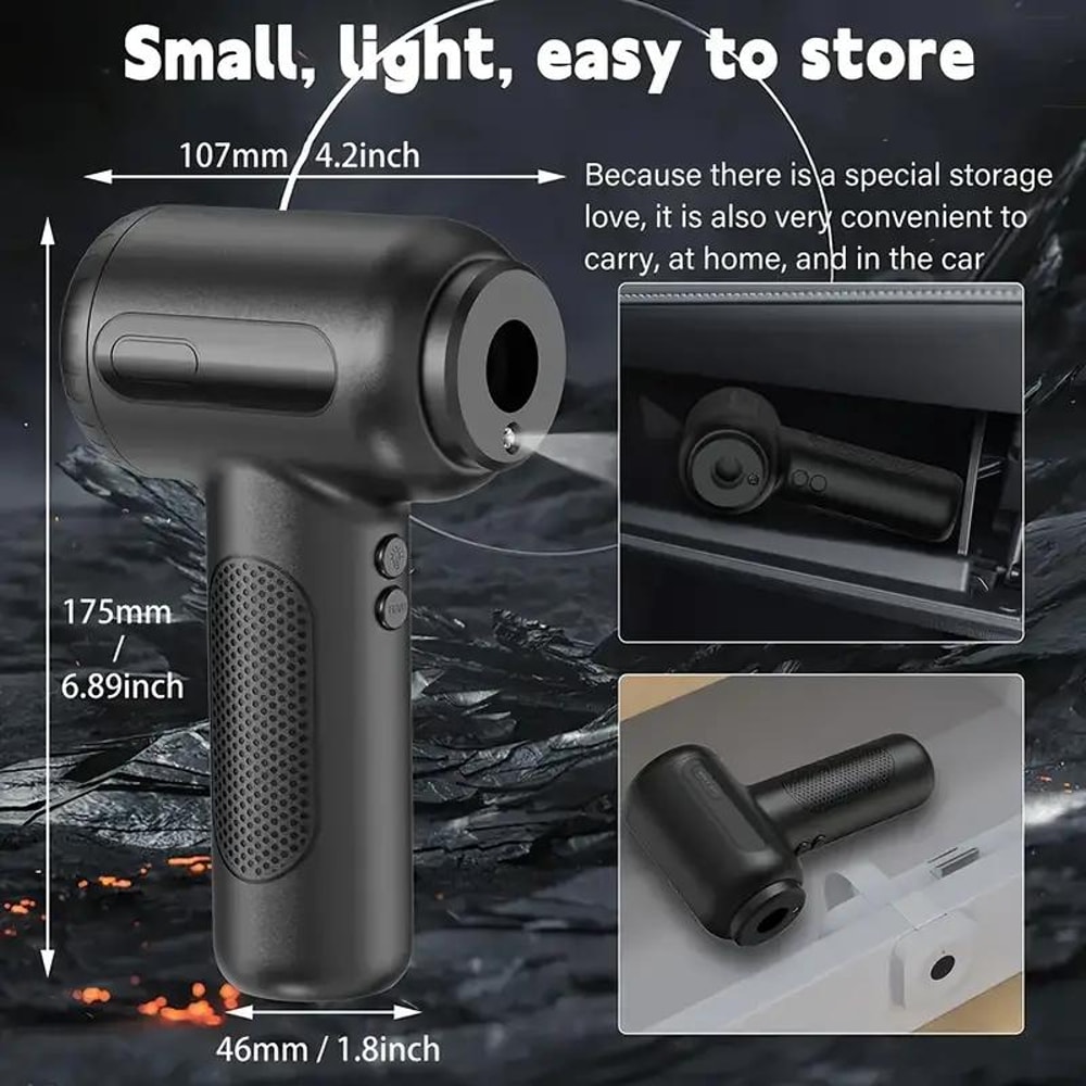 Rechargeable Compressed Air Duster Cordless Dust Blower For Cleaning Computer Keyboard Sofa And Ele 3