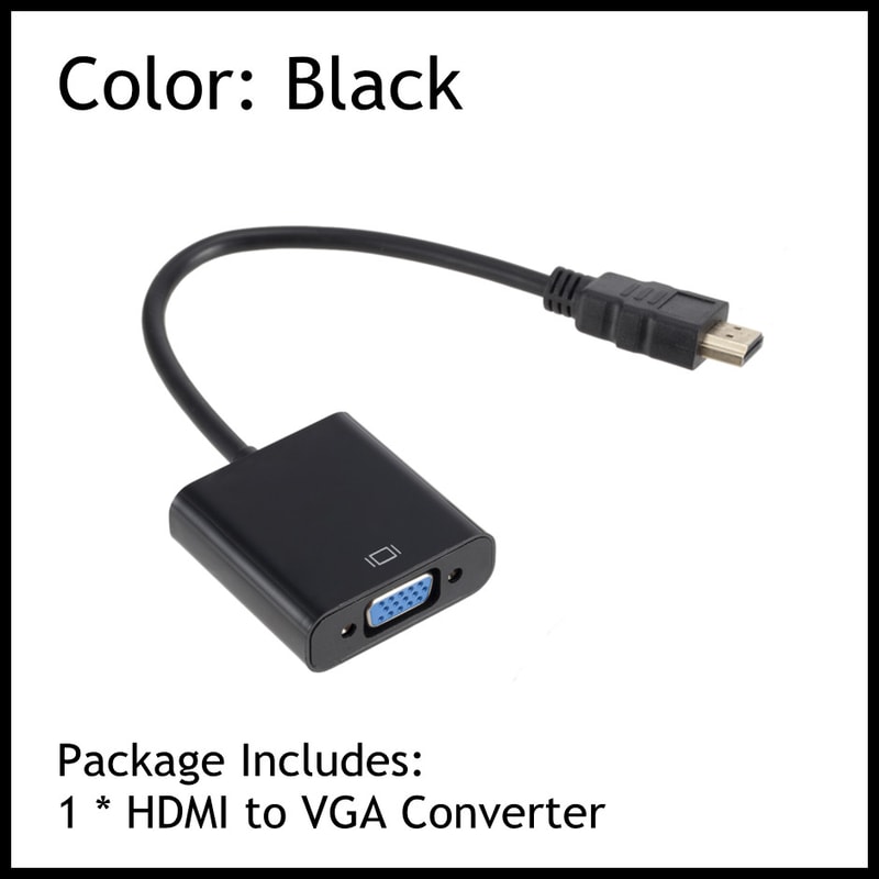 HDMIcompatible To VGA Converter Adapter With Audio Power Supply Male To Female For PC Tablet TV Lap 3