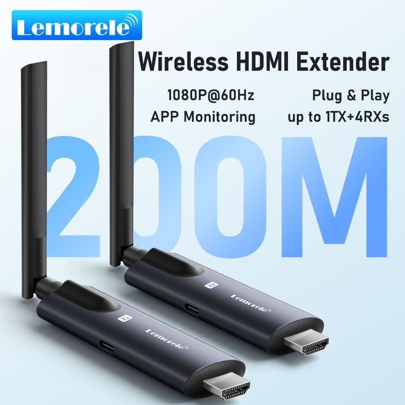 Wireless HDMI Transmitter Bluetooth Receiver Audio For Laptop TV Projector Monitor Easy Setup 1