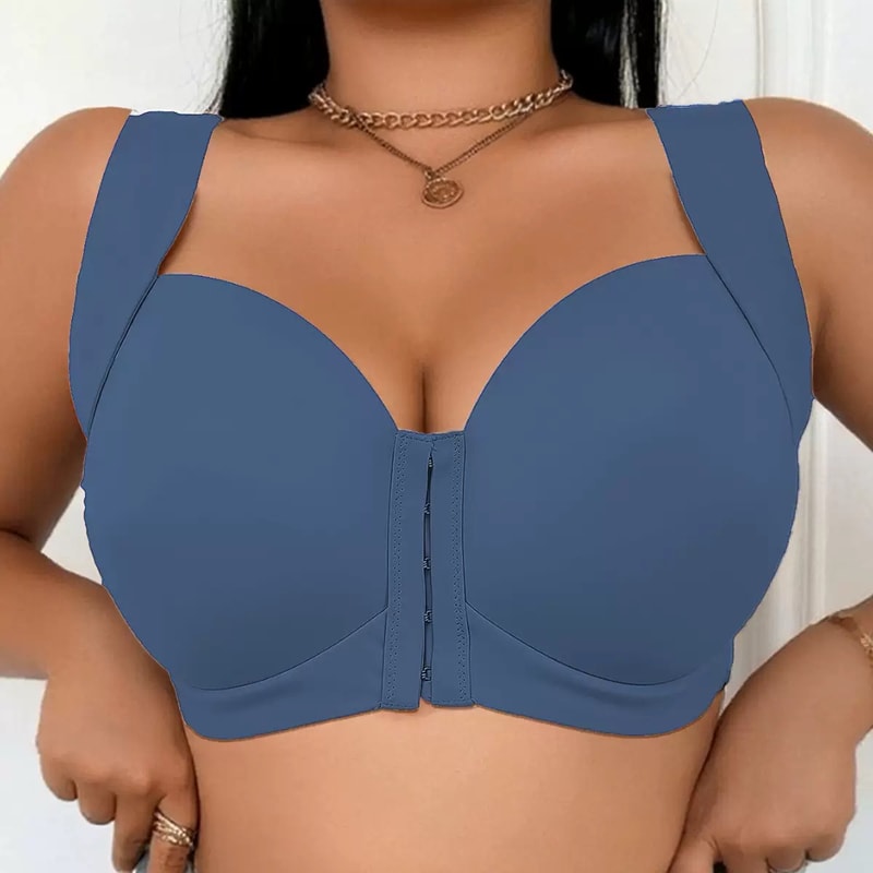 Comfortable All Day Wear Womens Large Size Seamless Front Button Bra VestStyle Fixed Cup Breathable 1