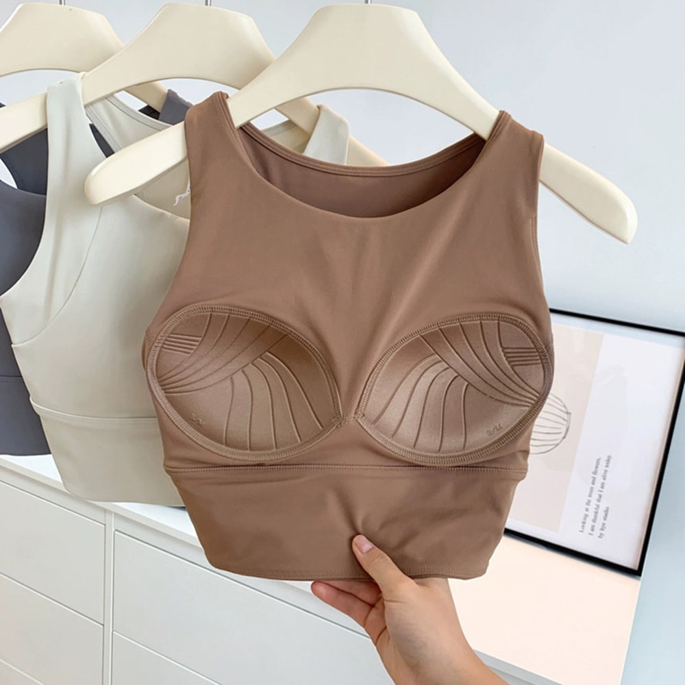 Breathable Fullcup Yoga Vest Compact Sports Vest Running Allinone Shockproof Fitness Bra Summer Gym 1