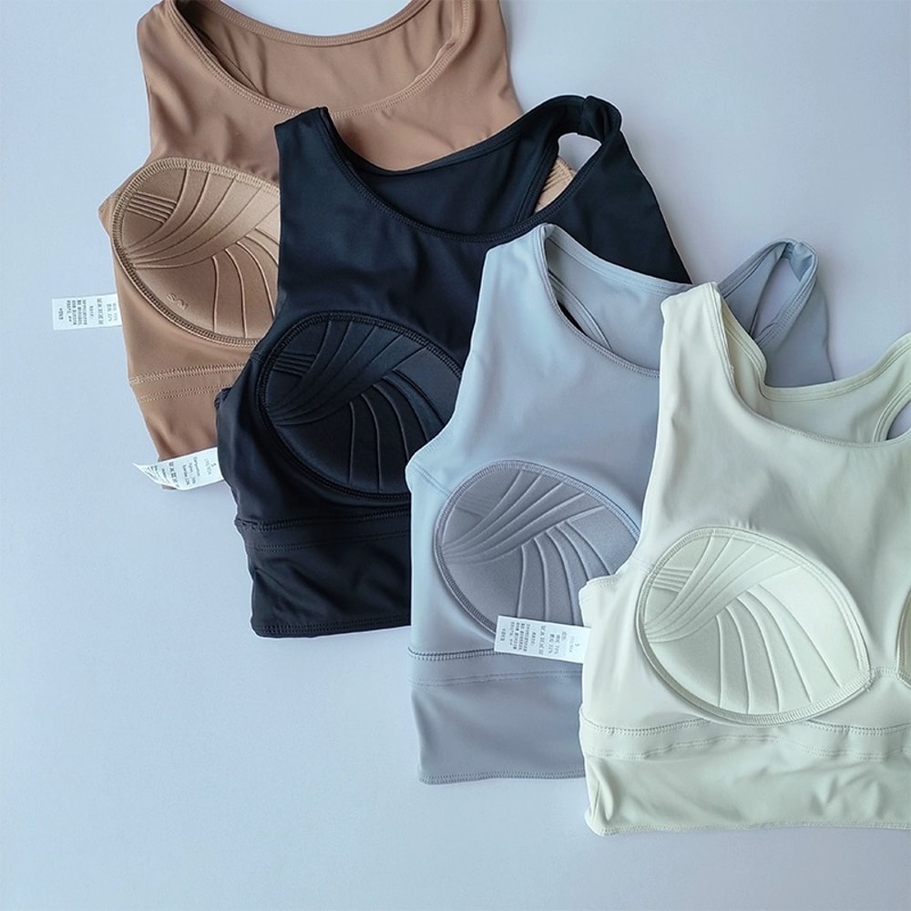 Breathable Fullcup Yoga Vest Compact Sports Vest Running Allinone Shockproof Fitness Bra Summer Gym 3