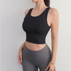 breathable full-cup yoga vest, compact sports vest running, all-in-one shock-proof fitness bra, summer gym clothing
