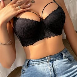 women's thin 3/4 lace bra, sexy and beautiful push-up bra, anti-sagging, comfortable and breathable underwire bra