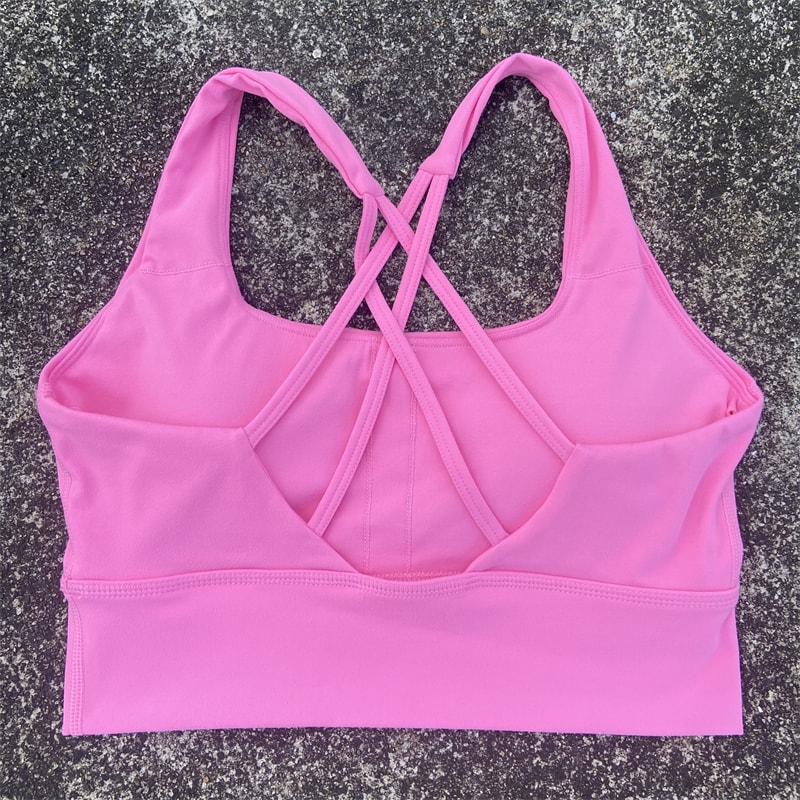 Yoga Vest Women Cross Straps Sports Bra Gym High Impact Fitness Bralette Push Up Running Underwear 4