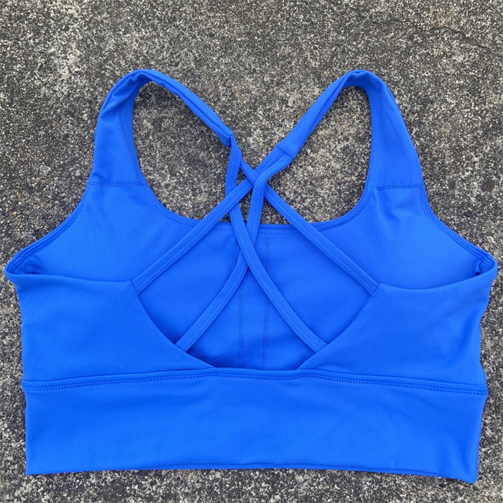 Yoga Vest Women Cross Straps Sports Bra Gym High Impact Fitness Bralette Push Up Running Underwear 6