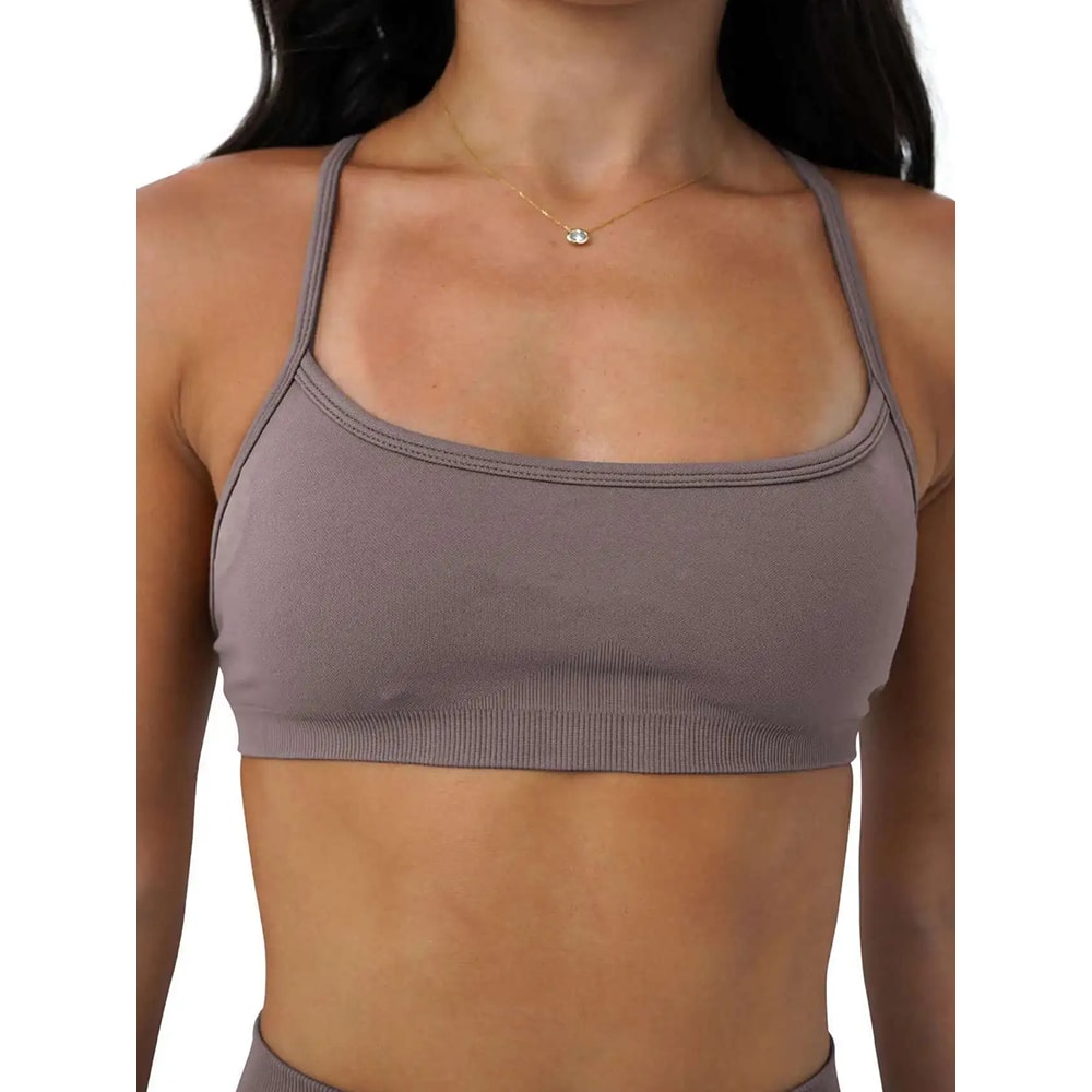 Women Seamless Sports Bra Yoga Top Back Cross Fitness Bra Gym Active Wear Workout Pushup Running Un 2