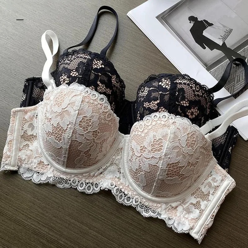 Sexy Floral Underwire Bra Women Lace Push Up Lingerie Comfortable Half Cup Brassiere Ladies Underwe 1
