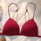 Sexy Thin Suspender Front Button Bra Triangle Cup Neck Design Beautiful Back Front Buckle Straps Wi