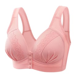 breathable comfortable underwire bra for middle-aged moms, large size front button nursing bra