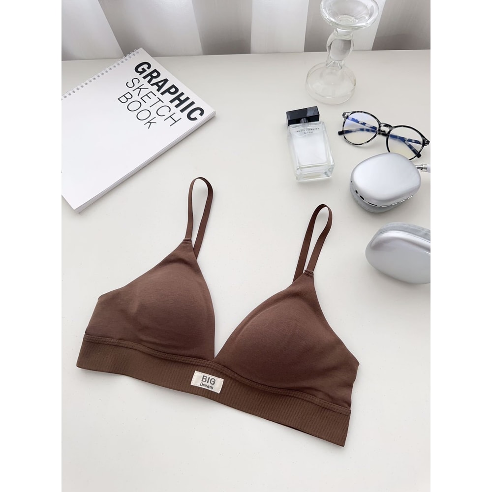 Comfortable WireFree Bra Sexy Beautiful Back Underwear French Triangle Cup Womens Bra Small Chest F 7