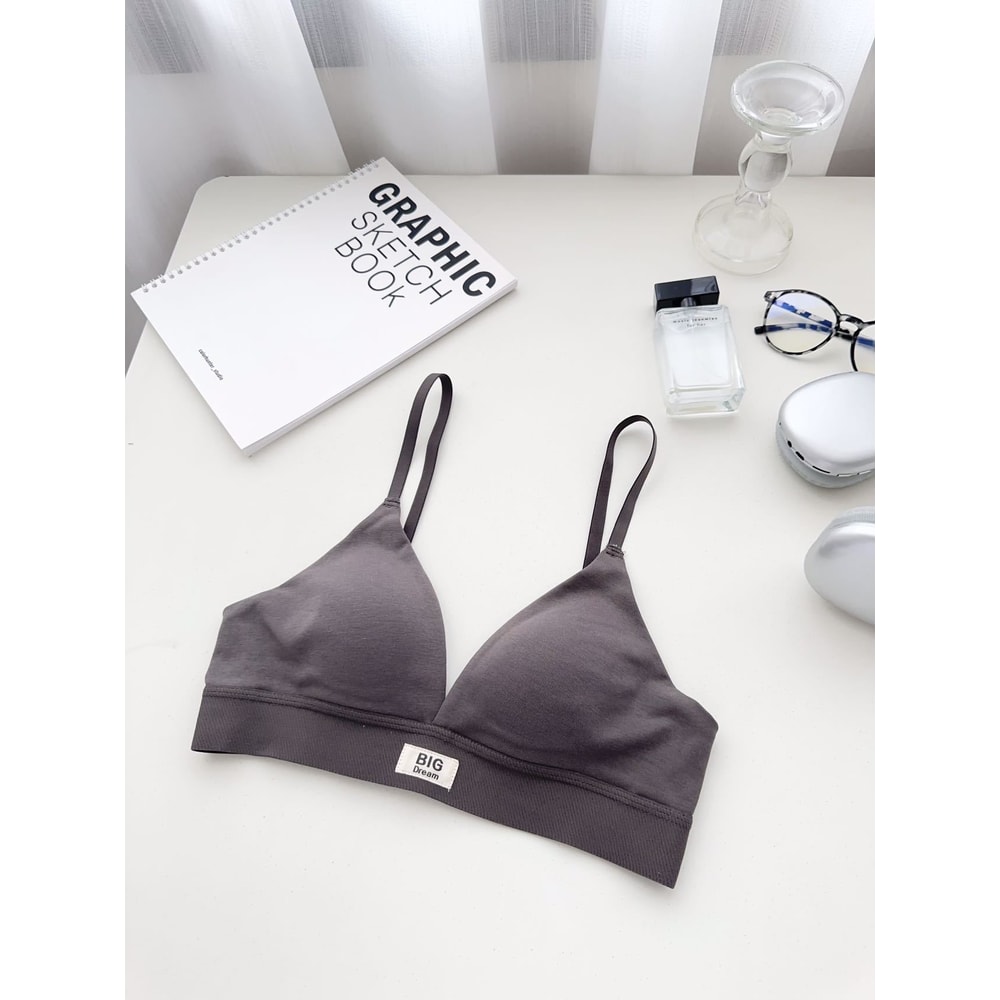 Comfortable WireFree Bra Sexy Beautiful Back Underwear French Triangle Cup Womens Bra Small Chest F 6