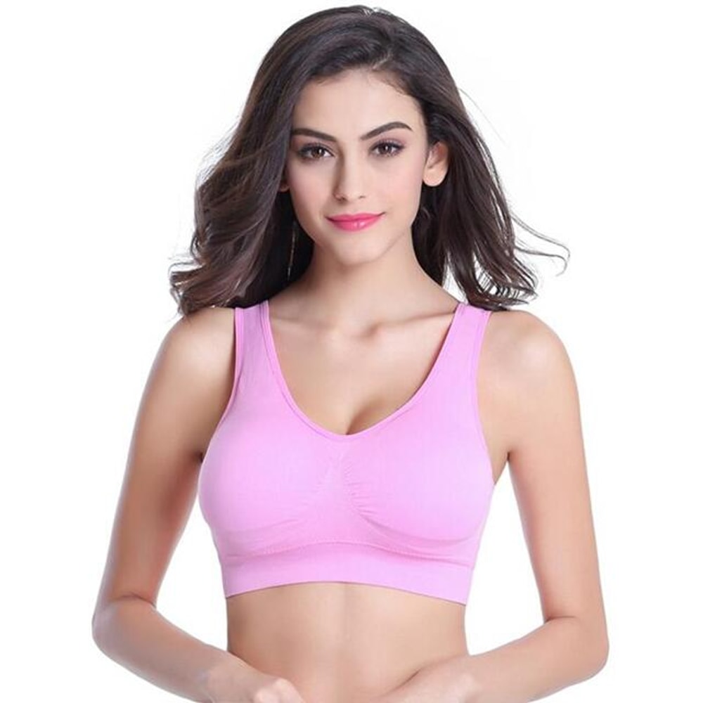 Wireless Sports Bra For Women Seamless Yoga Vest Thin Nonunderwire Brassiere Adjustable Zero Bondag 8