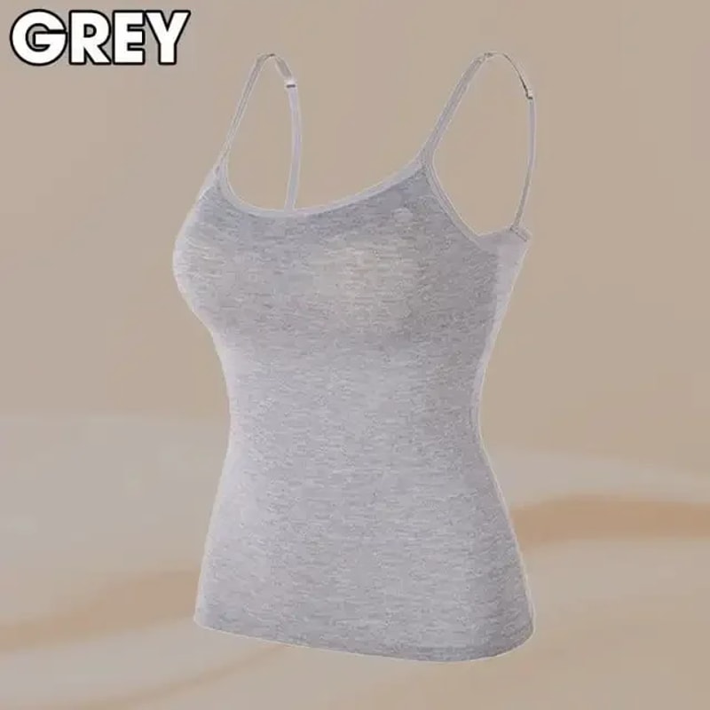 Sexy Women Tops Solid Padded Bra Spaghetti Camisole Top Builtin Bra Women Vest Comfortable Tank Top 4