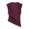 Slim Fit Summer Asymmetric Tank Women Wine RedBrownBlack Ruched Sleeve Tops For Office Party Breat 4