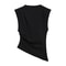 Slim Fit Summer Asymmetric Tank Women Wine RedBrownBlack Ruched Sleeve Tops For Office Party Breat 6