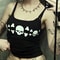 Vintage Women Goth Tank Tops Skull Print Backless Camisoles Low Cut Grunge Sleeveless Fit Shirt 0