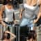 Womens Solid Tank Top Sleeveless Square Collar Camison Verano Edgy Clothes Accessories Korean Fashi 0