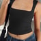 Casual Sleeveless Collar Crop Top Sexy Women Tank Tops Black Summer T Shirts 2