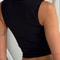 Casual Sleeveless Collar Crop Top Sexy Women Tank Tops Black Summer T Shirts 3