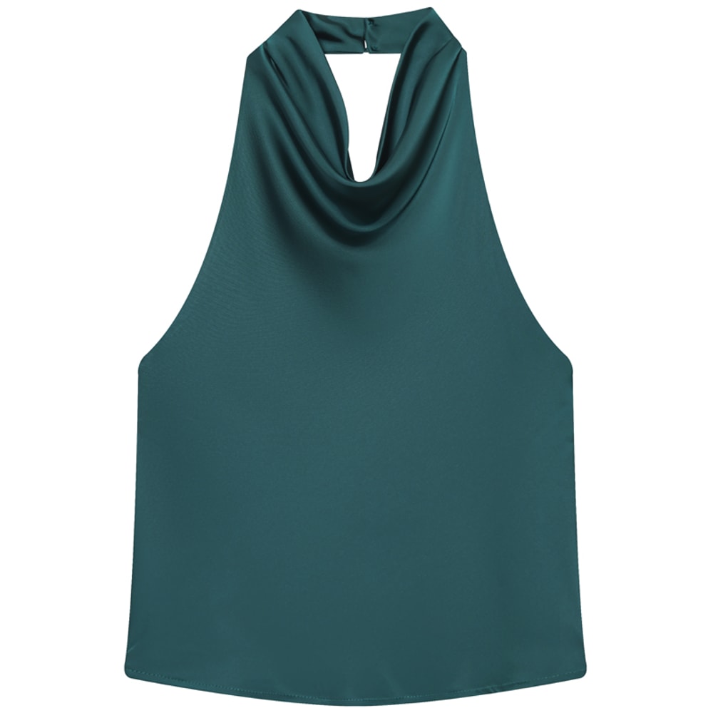 Stylish Women Halter Satin Tank Top Backless Corset Vest Sexy Summer Tops In Yellow Pink Black 3