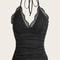 Women Summer Sexy Lace Vneck Halter Top Grunge Punk Goth Backless Ruched Cami Crop Top Trendy Stree
