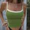 Green Sexy Sleeveless Knitted Crop Tops Casual Summer Backless Tank Top 2