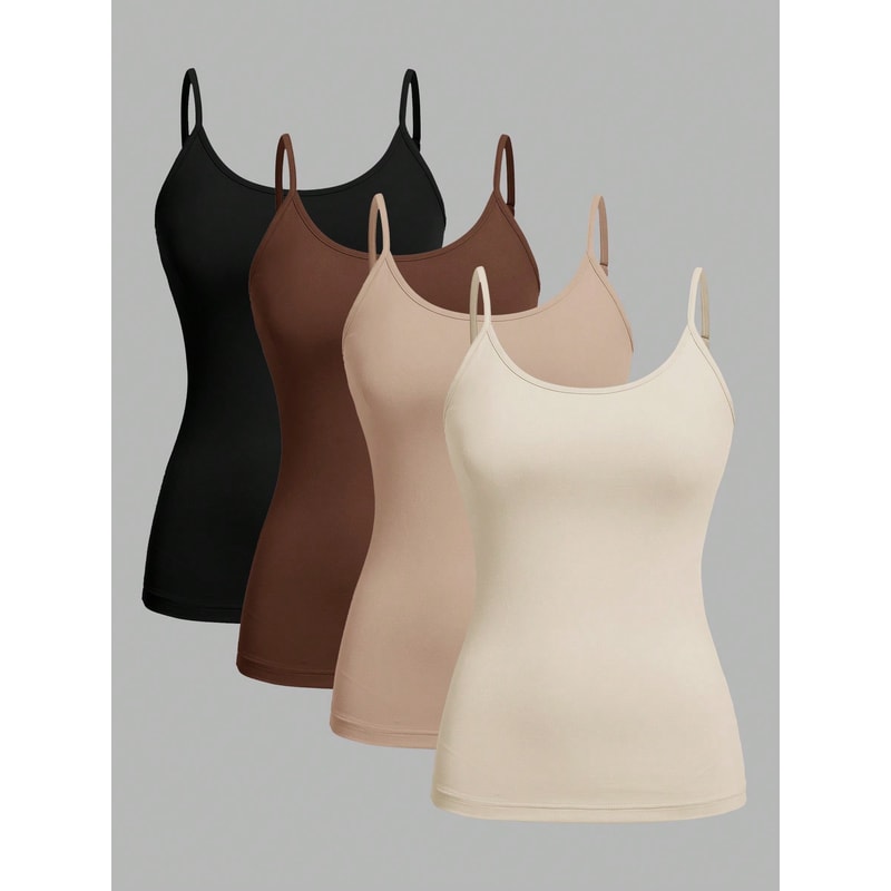 Women Solid Color Camisoles Vest Sexy Summer Tank Tops Sleeveless Camisole Tshirt For Women Basic V 5