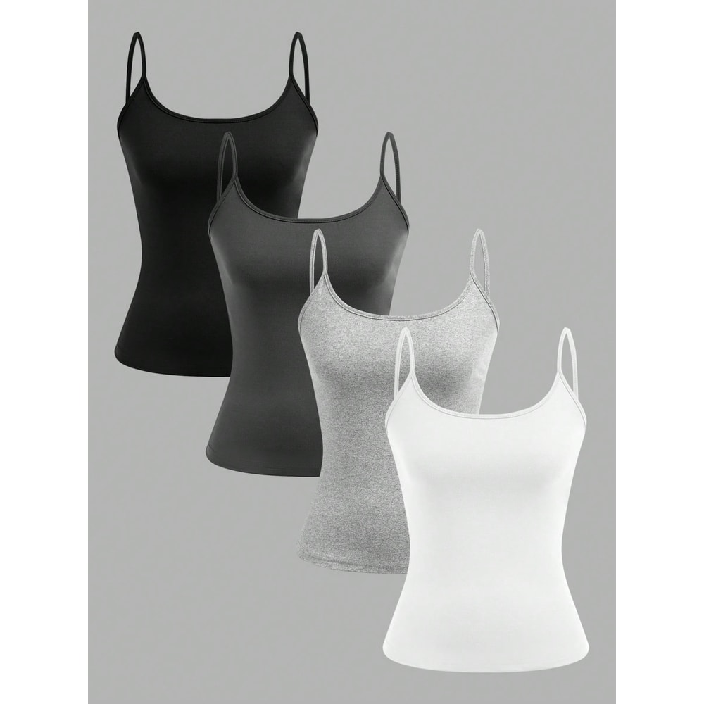 Women Solid Color Camisoles Vest Sexy Summer Tank Tops Sleeveless Camisole Tshirt For Women Basic V 6