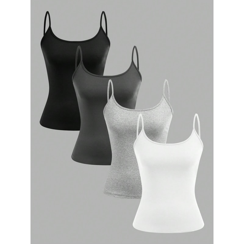 Women Solid Color Camisoles Vest Sexy Summer Tank Tops Sleeveless Camisole Tshirt For Women Basic V 6