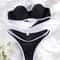 Miyouj High Cut Swimwear New Bikini Solid Color Bkinis Women Swimsuits Black Beachwear Low Waist Bi 2