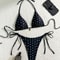 American Style Beach Bikini Sexy Black White Polka Dot Swimsuit For Women 0