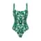 Vintage Pattern Printed One Piece Swimsuit Swimwear Bikini Set For Women 3