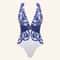 Vintage Pattern Printed One Piece Swimsuit Swimwear Bikini Set For Women 7