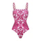 Vintage Pattern Printed One Piece Swimsuit Swimwear Bikini Set For Women 5