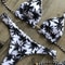Sexy Black And White Coconut Tree Bikini Set Women Triangle Halter Swimsuit Brazilian Style Bathing 1