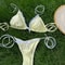Sexy Triangle Mini Bikini Set Micro Thongs Bathing Suit For Women Biquini Bandage Beachwear Print S 4