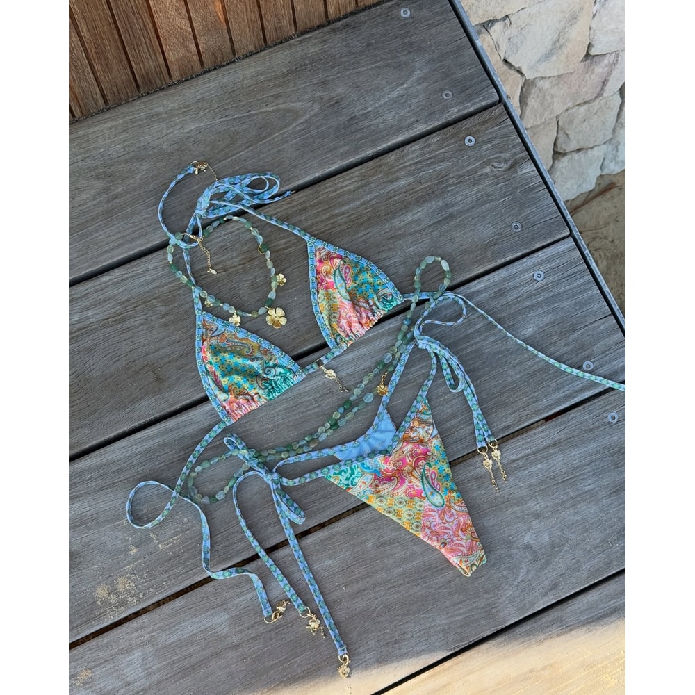 Sexy Trend Triangle Stripped Micro Bikini Set Womens Swimsuit Fashion Lady Swimwear Vacation Beachw 2