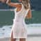Sexy Beach Wrap Tunics Women Swimwear Dress Bikini CoverUps White Swimsuit Cover Up Crochet Fishnet