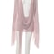 Beyprern Pink Holiday Outfits Elegant Flare Sleeve V Neck Ruched Sheer Mesh Short Dress Beach Cover 8