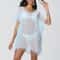 Tassel Trim Bikini Cover Up Beach Dress Women SeeThrough Summer Swimsuit Mini Dress Coverups Sunscr 1